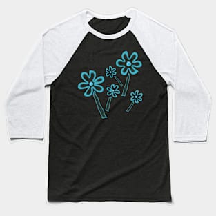 Blue flowers with noise effect Baseball T-Shirt